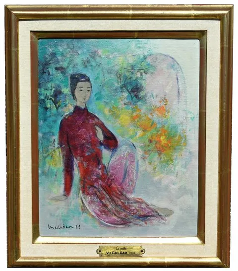 Vũ Cao Đàm, La Poete, Oil on Canvas