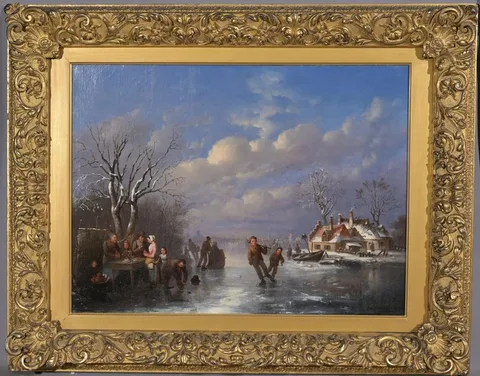 Johan Mengels Culverhouse, Skaters, Oil on Canvas