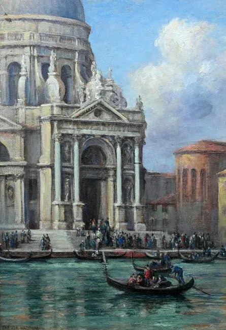 Arthur Trevor Haddon, Santa Maria Salla Slanta - Venice, Oil on Panel