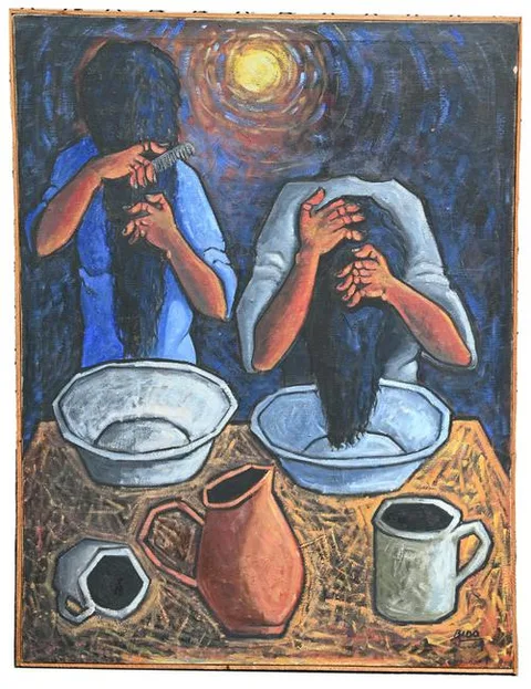 Cándido Bidó, Peinandose, Oil on Canvas