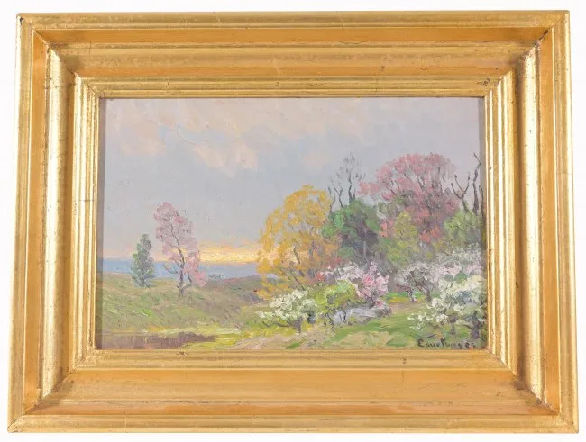 Untitled by John Joseph Enneking, Oil on board, sold Oct 2022