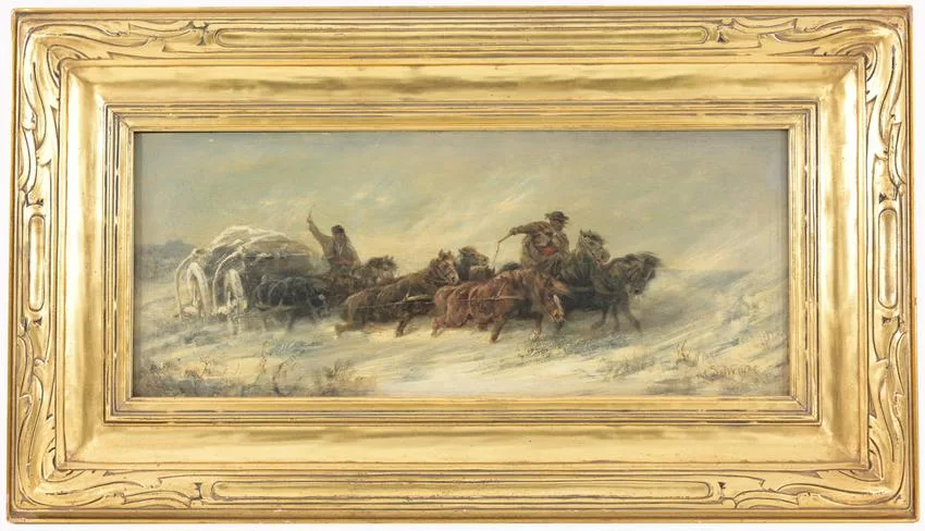 Untitled by Adolf Schreyer, Oil on Cradled Panel, sold Oct 2022