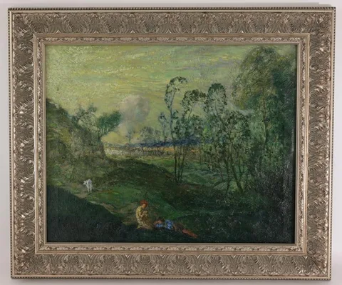 Henry Rosenberg, Couple in Field, Oil on Canvas