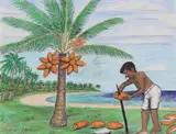 Tobolar Coconut Tree; Husking Nuts, Helmuth Stone Gallery 2022