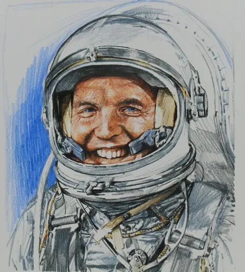 Chris Calle, Gordon Cooper - Final Mercury Mission, Mixed Media on Illustration Board
