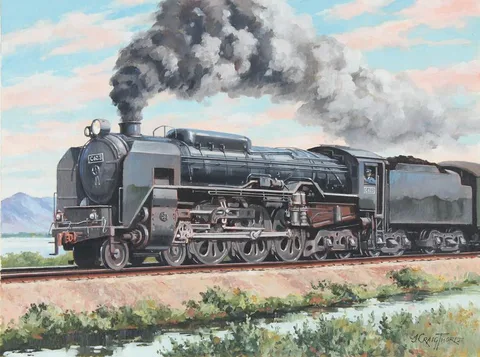J. Craig Thorpe, Japanese Class C-62, Oil on Paper