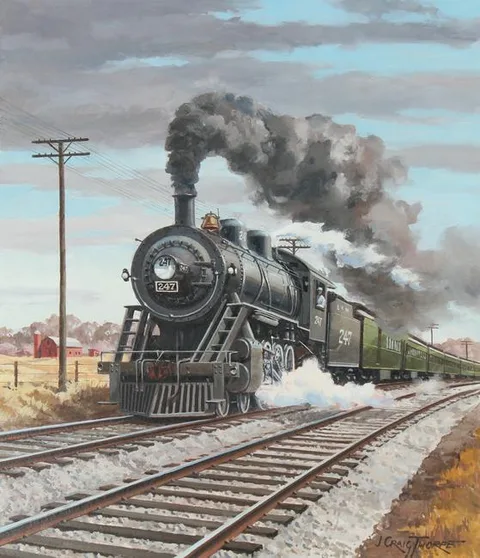 J. Craig Thorpe, Kentucky Locomotive, Oil on Paper