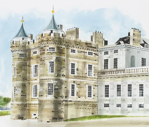 Ronald Maddox, Holyroodhouse, Watercolor on Illustration Board