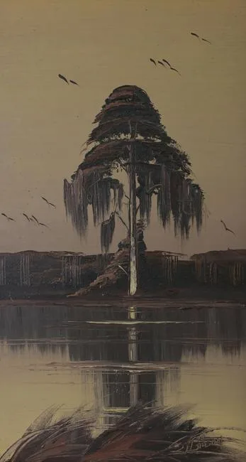 Untitled by James Gibson, Oil on Panel, sold Dec 2022