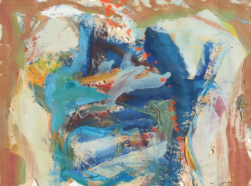 Thomas Koether, Red Progression 3, Oil on Paper