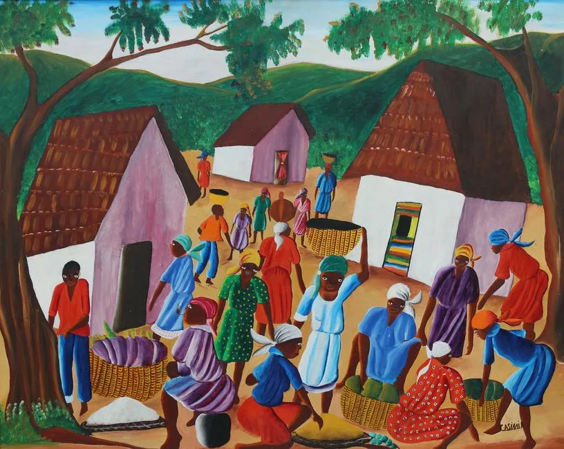 Untitled by Laurent Casimir, Oil on Masonite, sold Dec 2022