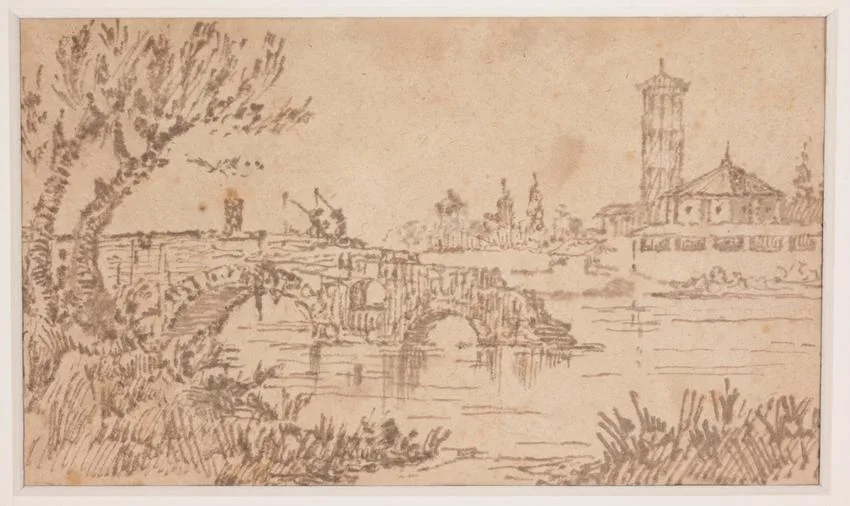 Untitled by Francesco Guardi, Ink on Laid Paper, sold Dec 2022