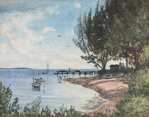 Joseph Paul di Gemma, Tarpon Springs, Oil on Board