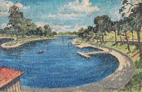 Joseph Paul di Gemma, Tarpon Springs, Oil on Board