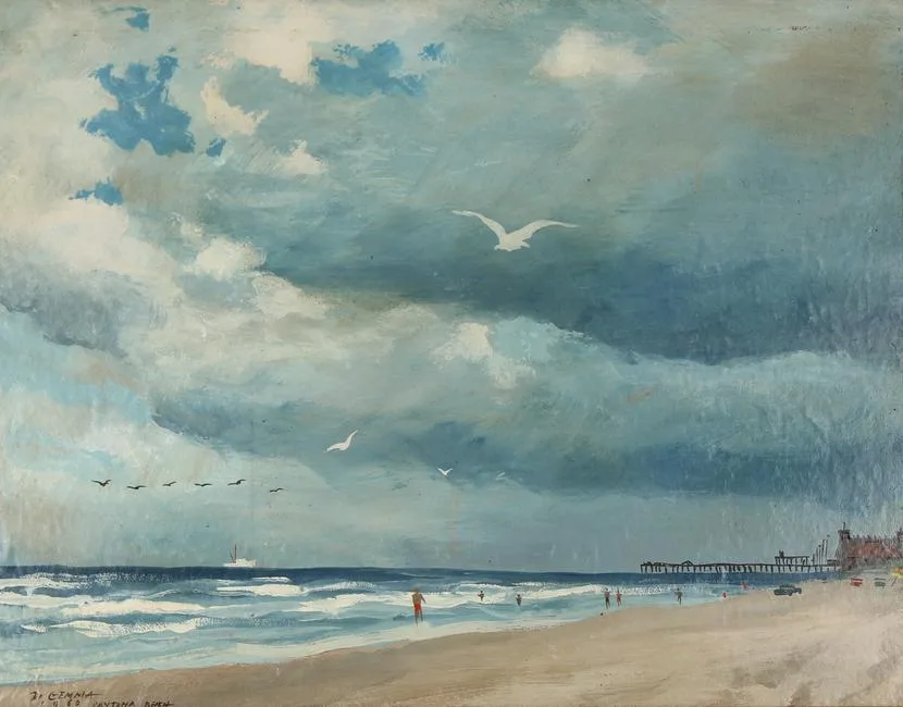 Joseph Paul di Gemma, Daytona Beach, Tempera on Board