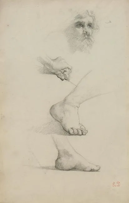 Untitled by Eugène Delacroix, pencil, sold Feb 2023