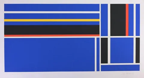 Red, White and Blue by Ilya Bolotowsky, Color Serigraph, sold Feb 2023