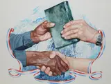 Hands Sharing Book, Helmuth Stone Gallery 2023