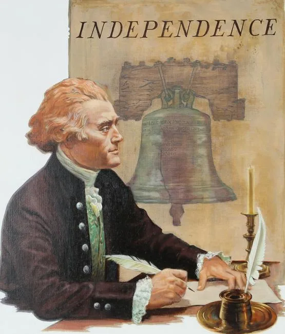 Thomas Jefferson by David K. Stone, Oil on Masonite, sold Feb 2023
