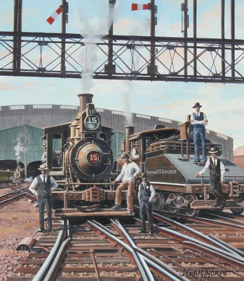 J. Craig Thorpe, Missouri Locomotive, Oil on Paper