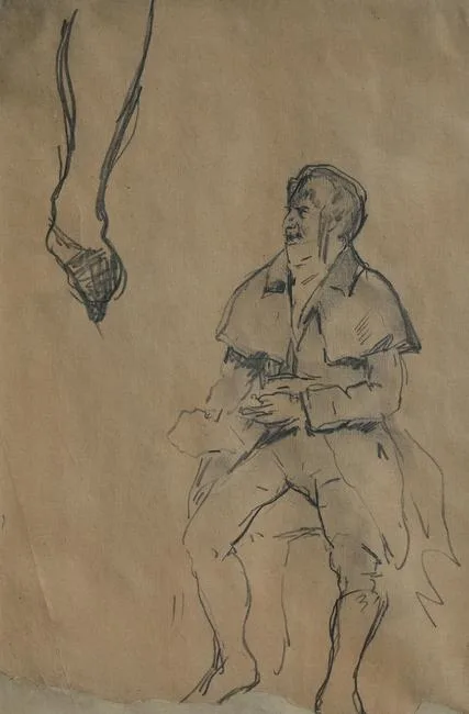 Man in Riding Costume by William Merritt Chase, Pencil on Paper, offered Apr 2023