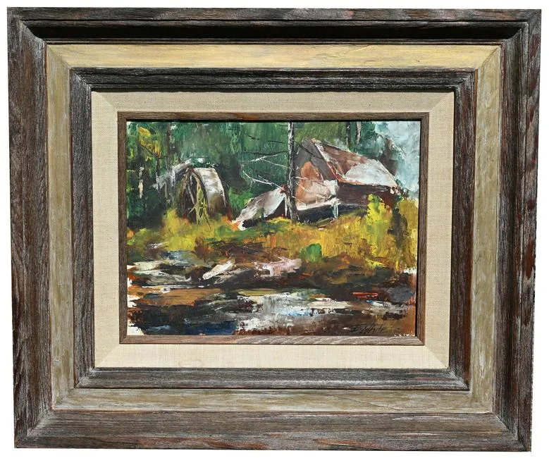 Eugene B. White, Georgia Mill, Landscape, Oil on Board