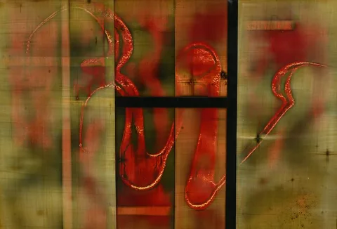 Michael Kessler, Coppered Crimson, Acrylic on Paper