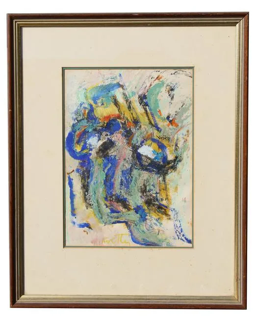 Thomas Koether, Female Head, Oil on Paper