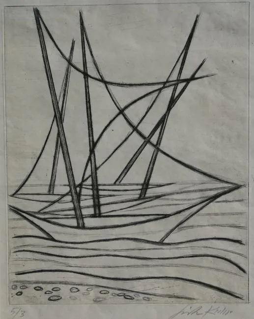 Fritz Kuhr, Rising Wind, Etching