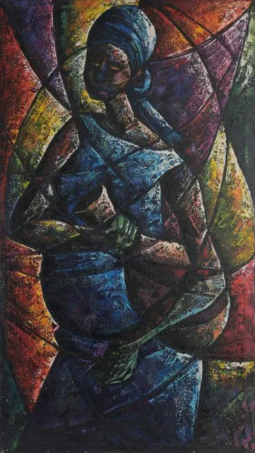 Untitled by Joseph Banza Zinga, Oil on Canvas, offered Apr 2023