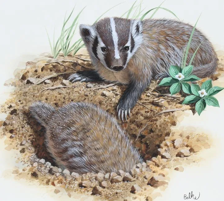 Badger by Don Balke, Watercolor on Illustration Board, sold Apr 2023