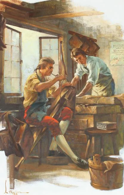 Lyle Tayson, Leatherworker Craftsmen, Oil on Canvas
