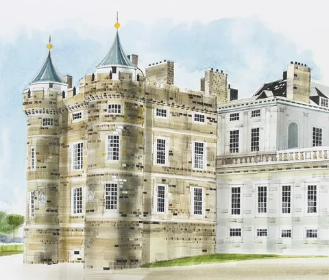 Ronald Maddox, Holyroodhouse, Watercolor on Illustration Board