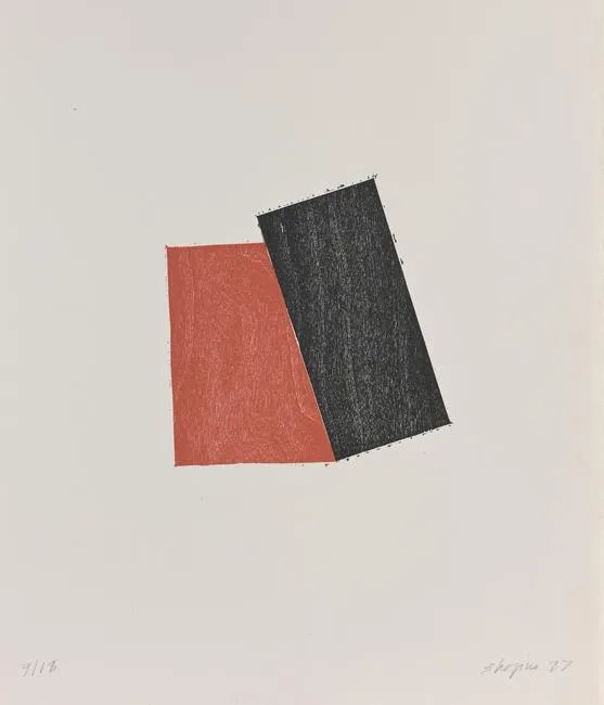 Untitled by Joel Shapiro, color woodcut, sold Jun 2023