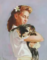 Hodges Soileau, Portrait of a Girl w/ Cat