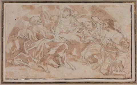 Pietro da Cortona, The Nativity, ink