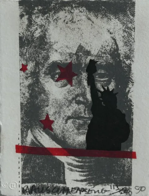 Spackle by Robert Rauschenberg, color lithograph, sold Jun 2023