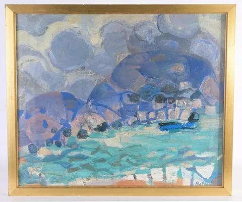 Gustav Bolin, La Baie des Anges, Oil on Board