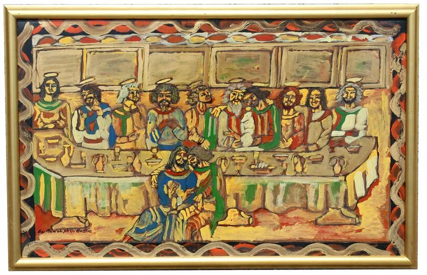 Rudolph V. Bostic, Untitled, Acrylic & Marker on Cardboard