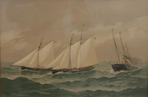 Fred Cozzens, Off Soundings - A Smoky Sou'Wester, Lithograph