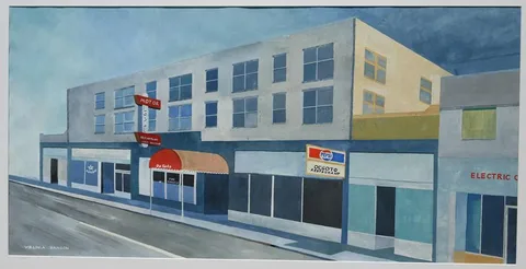 Virginia Hanson, Desoto Main St, Watercolor/gouache