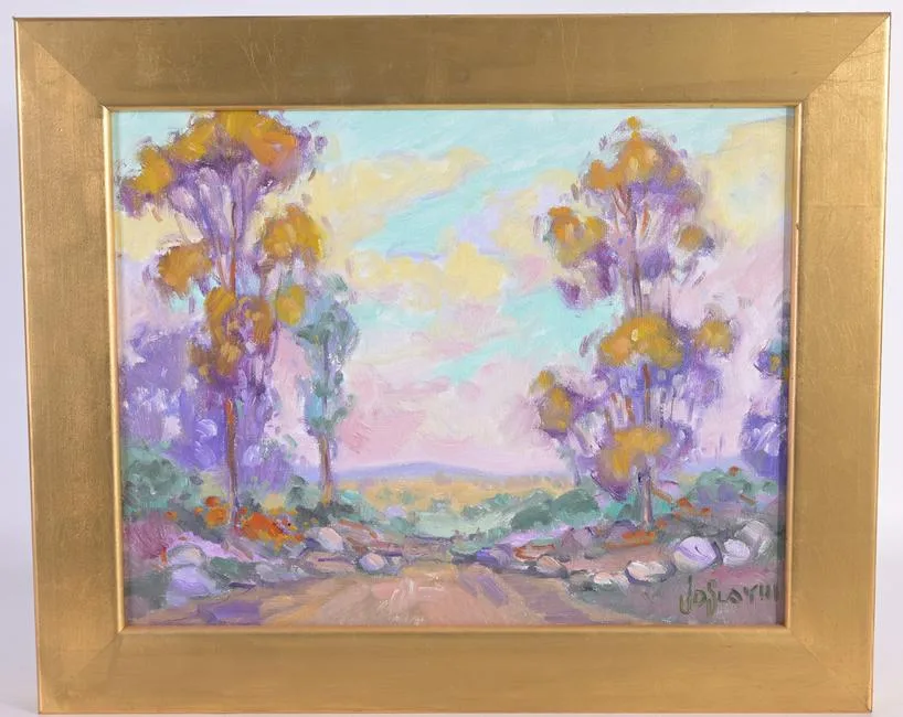 James Dudley Slay III, California Hillside, Oil on Illustration Board
