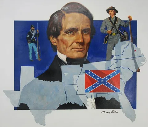 Dean Ellis, Jefferson Davis, Oil on Masonite