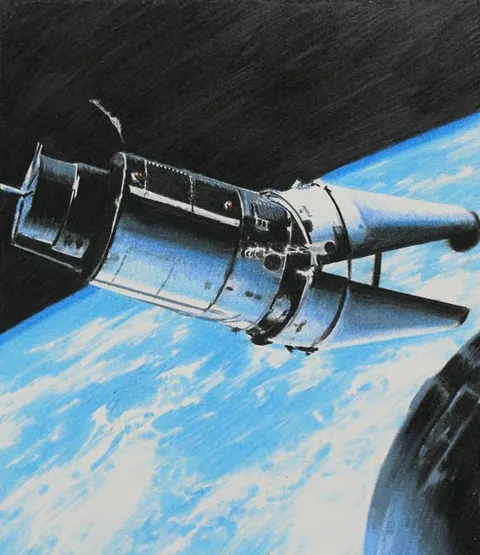 Chris Calle, Gemini 9, Watercolor