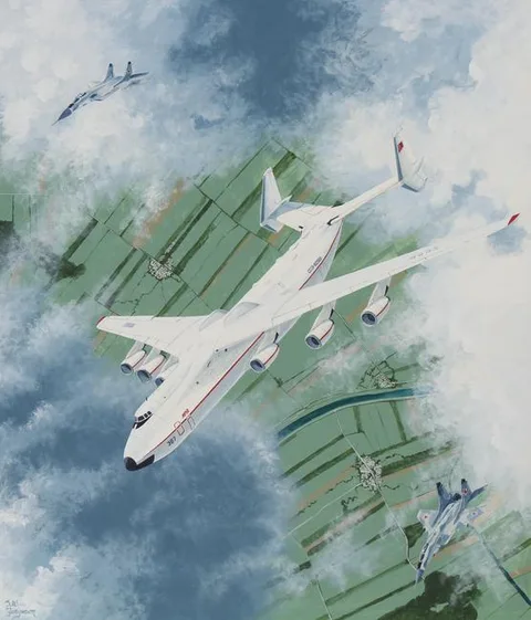 Steve Ferguson, Antonov AN-225, Watercolor on Cold Press Illustration Board