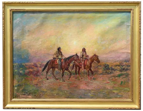 Henry Raschen, Red Cloud, Sioux Chief, Oil on Canvas