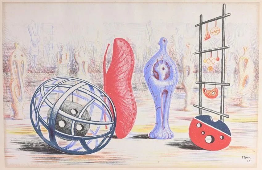 Henry Moore, Sculptural Objects, 1949, Lithograph