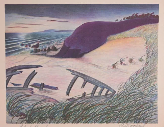 Redondo Beach by Buell Whitehead, Lithograph, offered Aug 2023