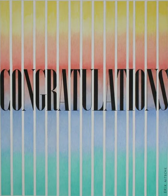 Congratulations by Erik Nitsche, watercolor on Illustration Board, sold Aug 2023