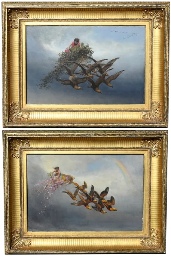 Winter by William Holbrook Beard, oil on canvas, sold Sep 2023